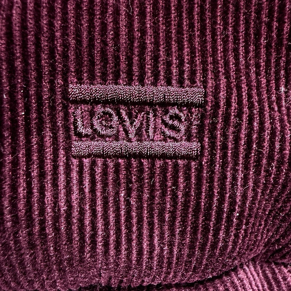 Levi's Zoe Corduroy Puffer Jacket Women's S Burgundy Full Zip Streetwear Casual - Picture 4 of 12